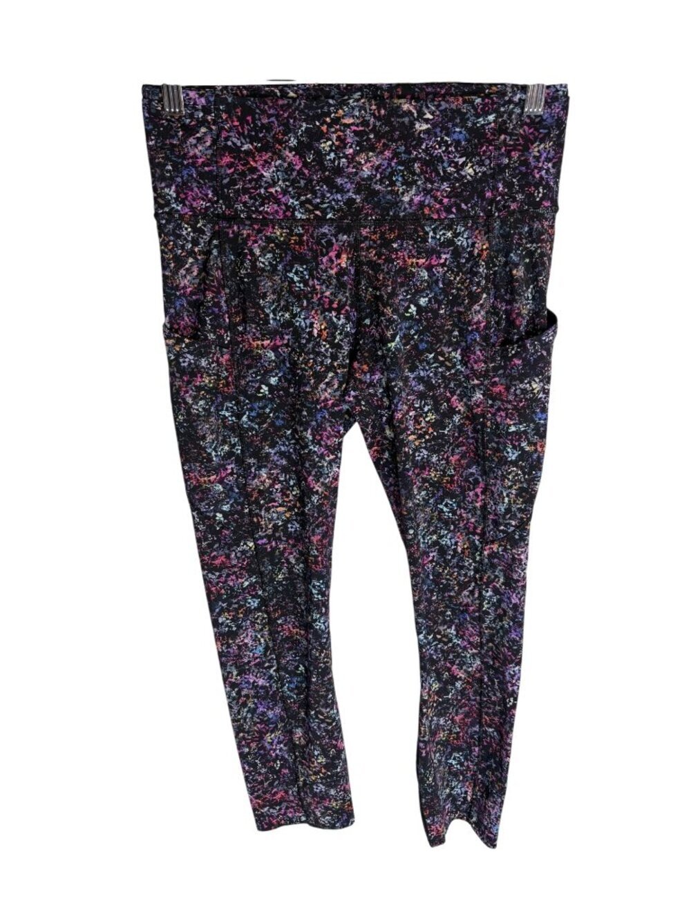 Lululemon Fast and Free High-Rise Crop Printed Blossom Red Multi-sz 8